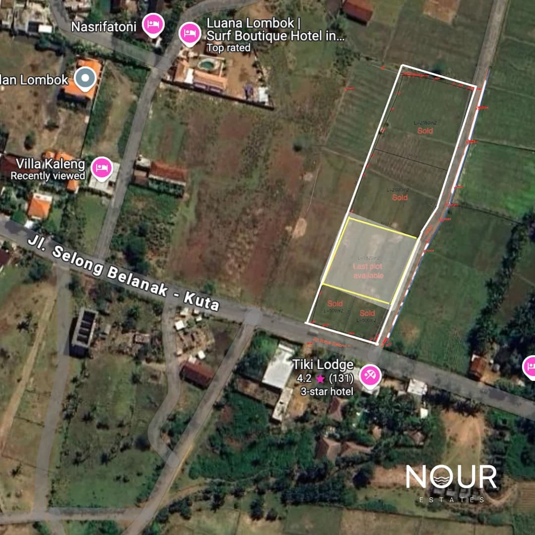 Flat land for sale in Selong belanak