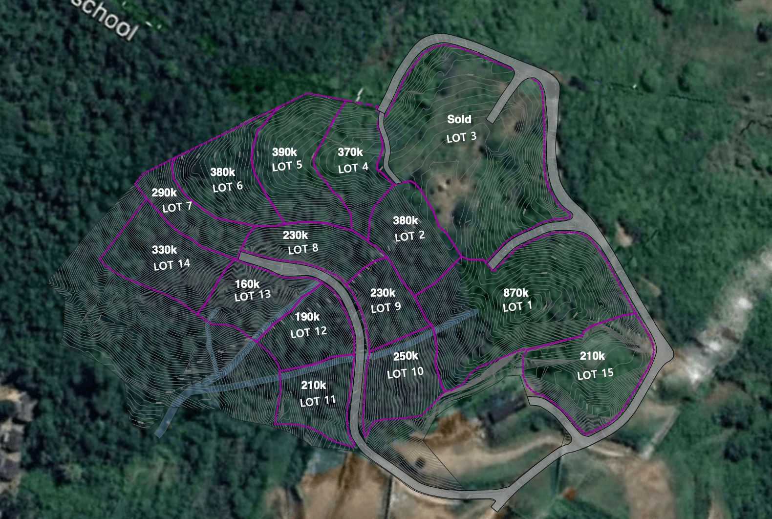 Alam Vista masterplan - plots for sale in Selong Belanak