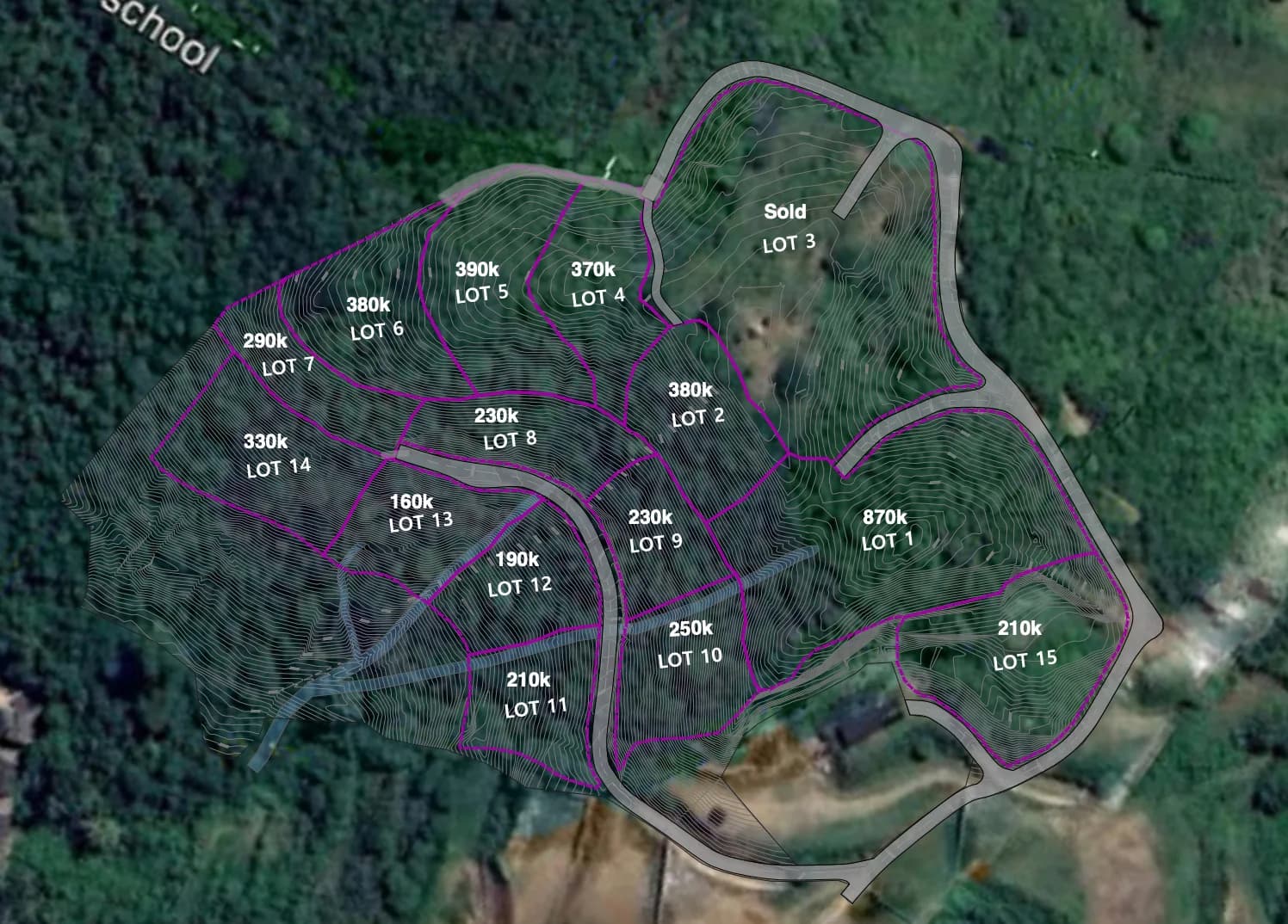 Alam Vista masterplan - plots for sale in Selong Belanak