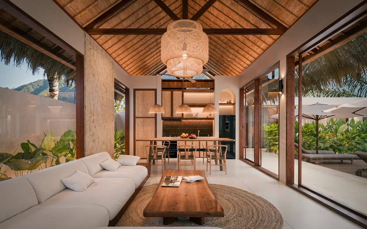 Beachside villa for sale in Serangan Lombok living room