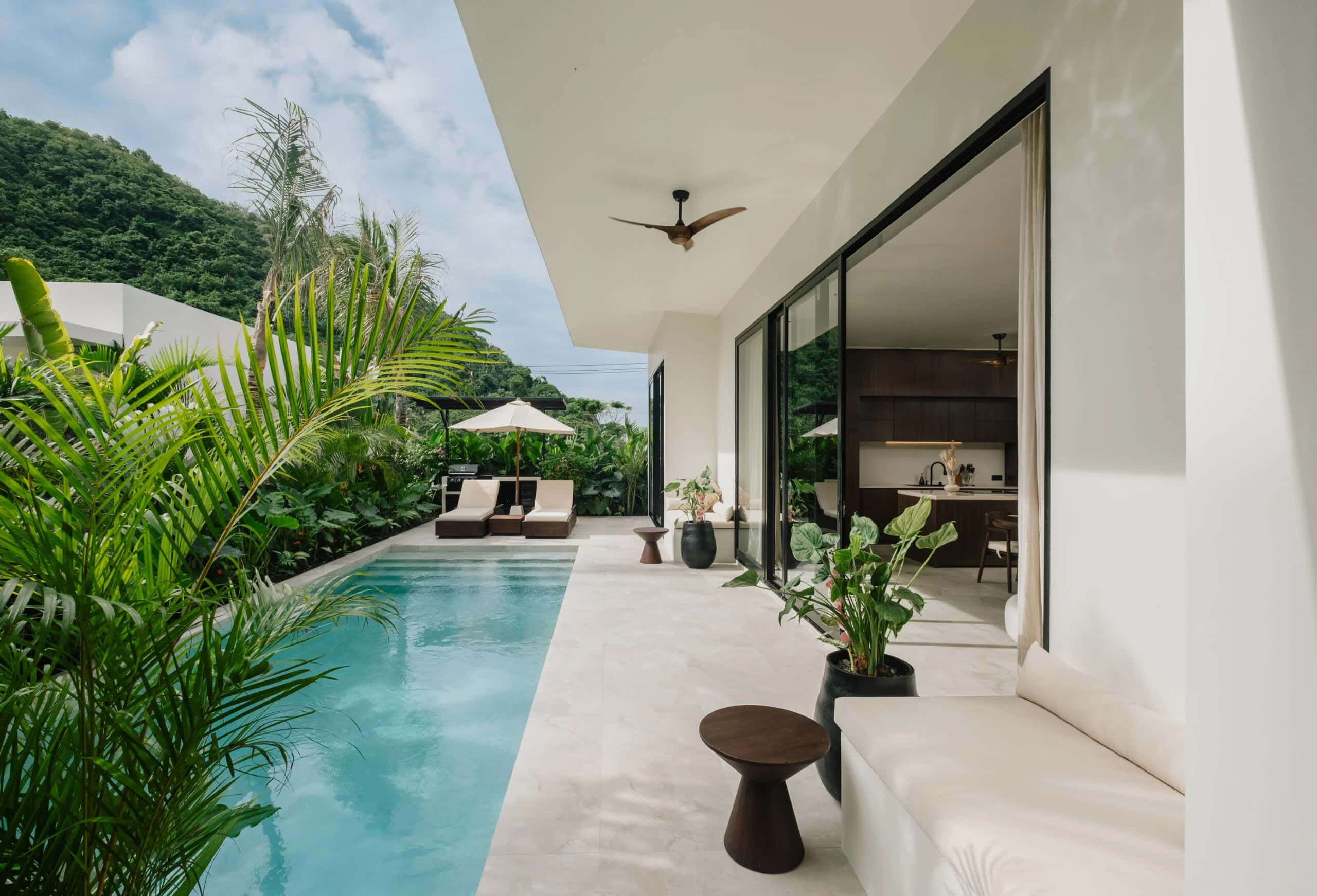 pool side view of 2 bedrooms luxury villas for sale in Torok