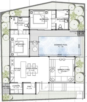 Floor plan palm villas Lombok