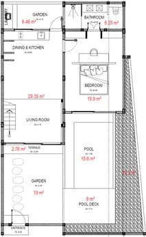 spacious villa for sale in kuta lombok floor plan
