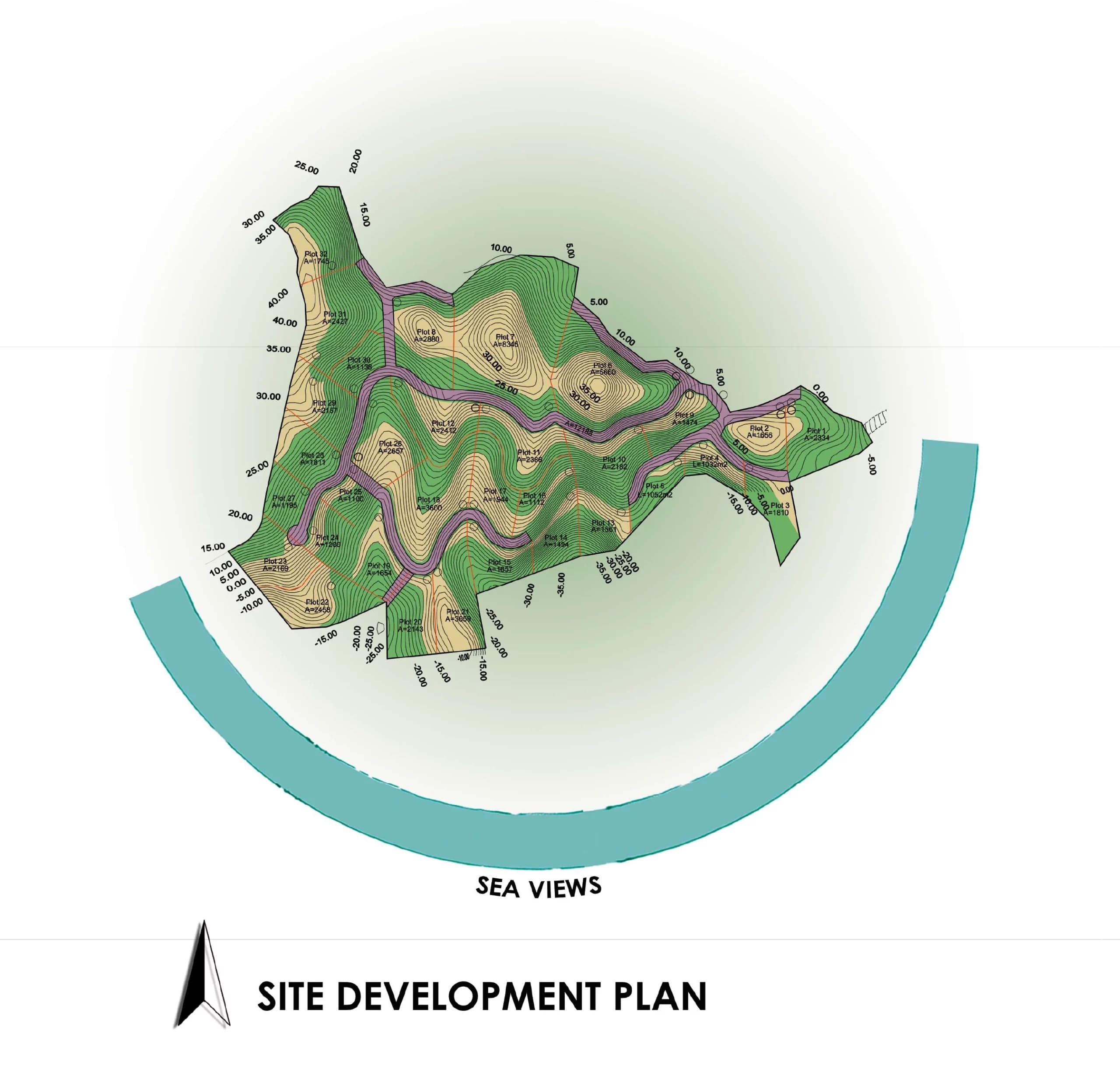 Cascada estate oceanview land for sale in Selong Belanak site map