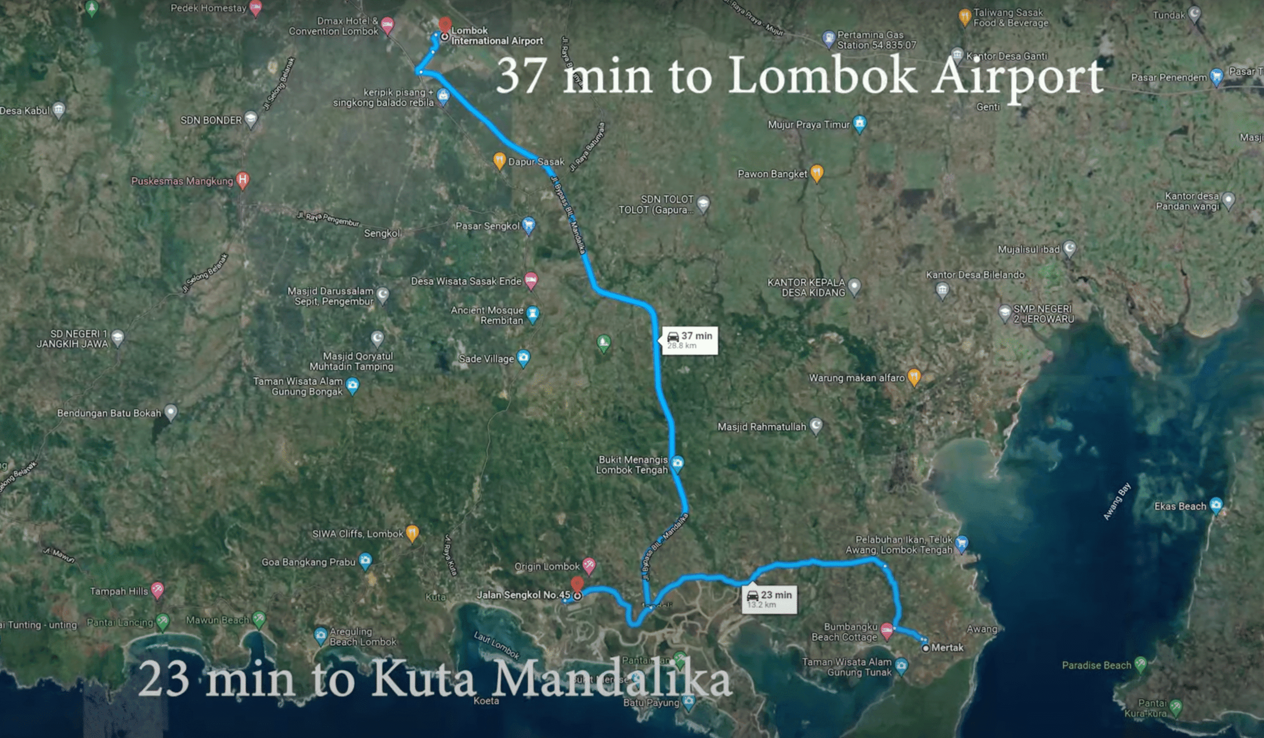 Bumbang sunset land for sale in Grupuk Lombok