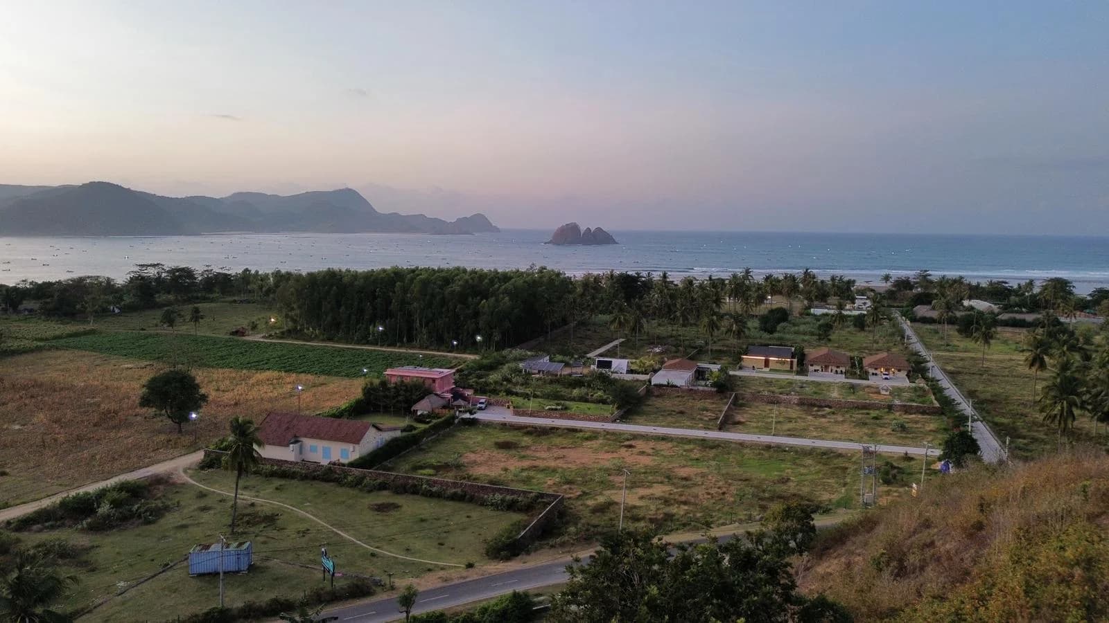 flat land for sale in Serangan drone view