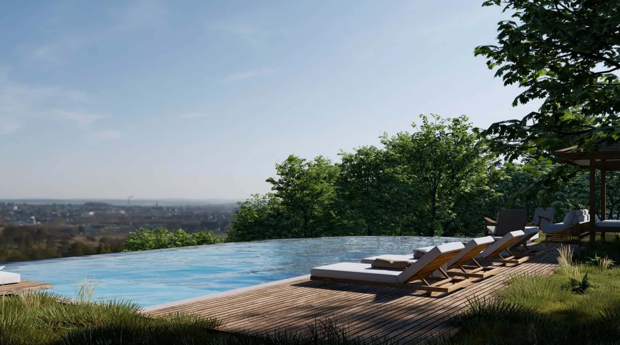 off-plan seaview villas pool deck view