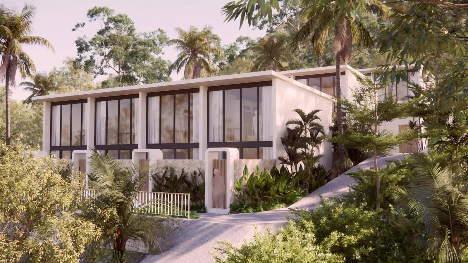 Kuta villa studios for sale, front facade of a one-bedroom loft villa with private pool