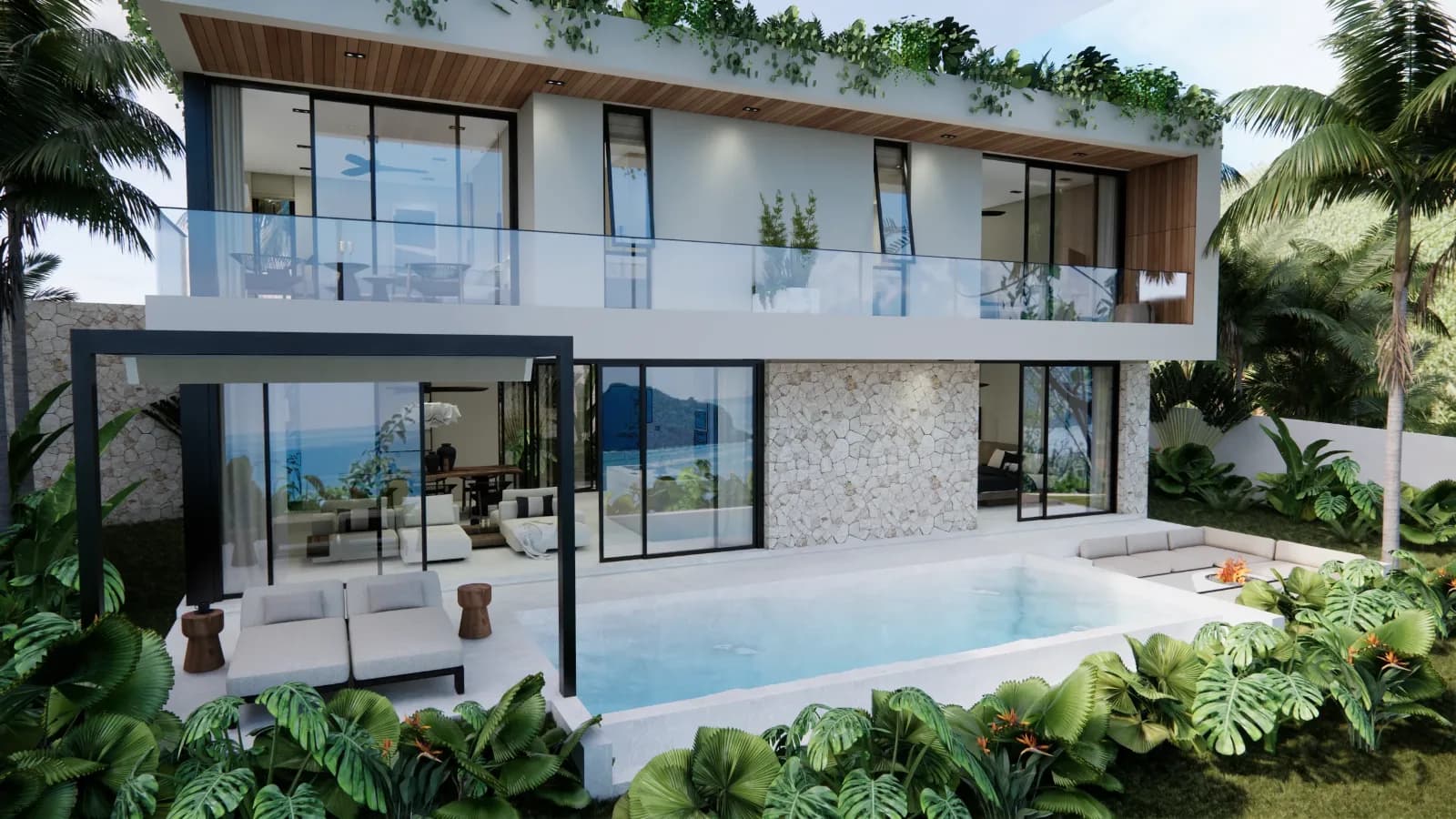 Sangiang beachfront villa with sea-facing pool, Are Guling seaview villas for sale, South Lombok